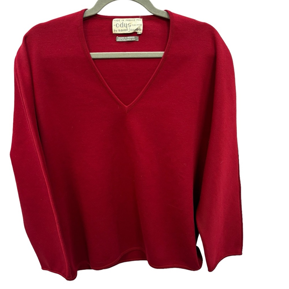 Vintage Odyssey de Paris Women’s‎ Maroon/Burgundy Virgin Wool Sweater Size Small